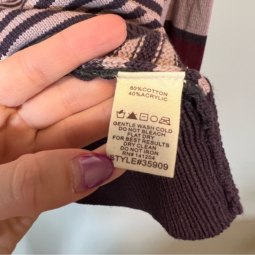 Hem & Thread Women’s Purple Striped Sweater Medium NWT - Picture 7 of 10
